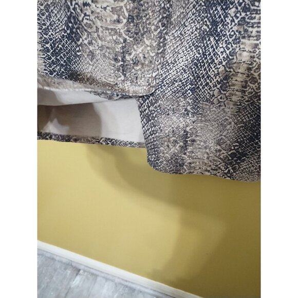 VTG 90s Lauren Ralph Lauren Denim Snakeskin Pencil Skirt Sz 10 Bold Boho - Picture 5 of 7